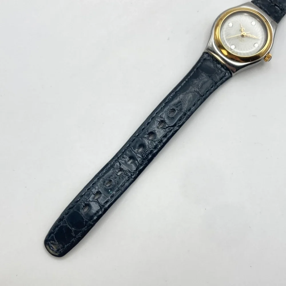 Swatch Irony Lady Reverence Watch 24mm Gold Silver Tone Swiss New Battery 7.5